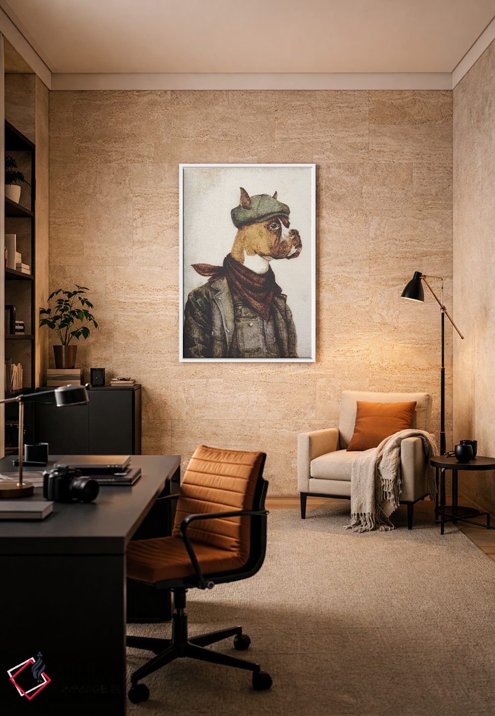 تابلو دکوراتیو "کسی که سخت کار می کند" اثر مایک کوبو - D6W