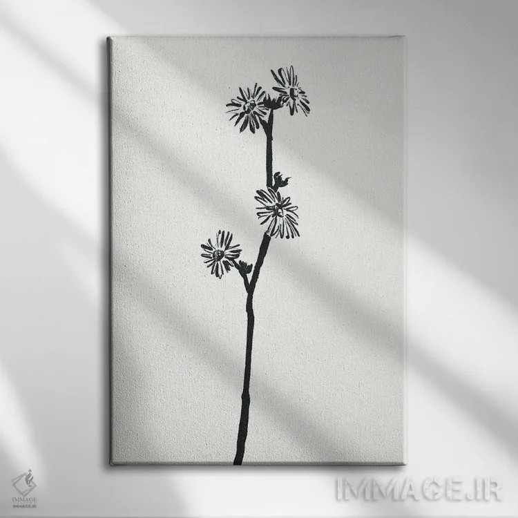 تابلو مینیمال "گل" اثر مایک کوبو - نمای روبهرو روی دیوار