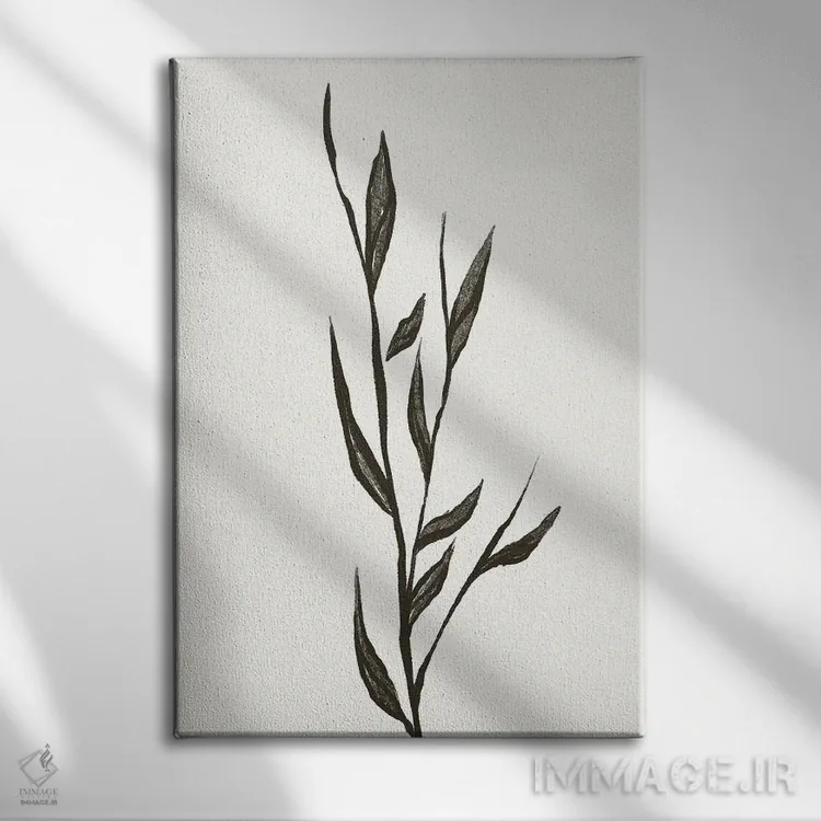تابلو مینیمال "گیاه" اثر مایک کوبو - نمای روبهرو روی دیوار