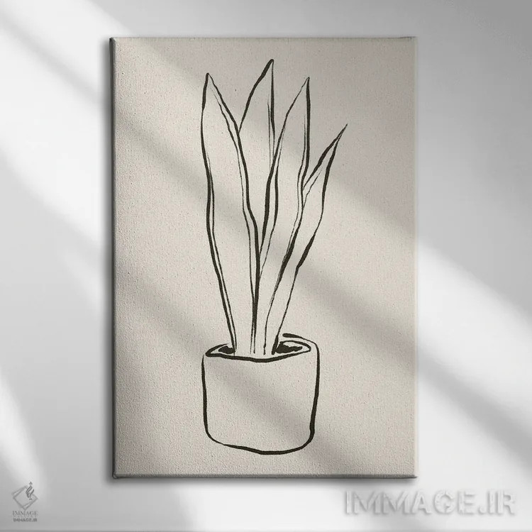 تابلو مینیمال "گلدان" اثر مایک کوبو - نمای روبهرو روی دیوار