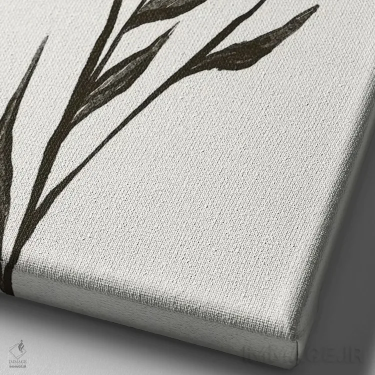 تابلو مینیمال "گیاه" اثر مایک کوبو - نمای نزدیک بافت بوم