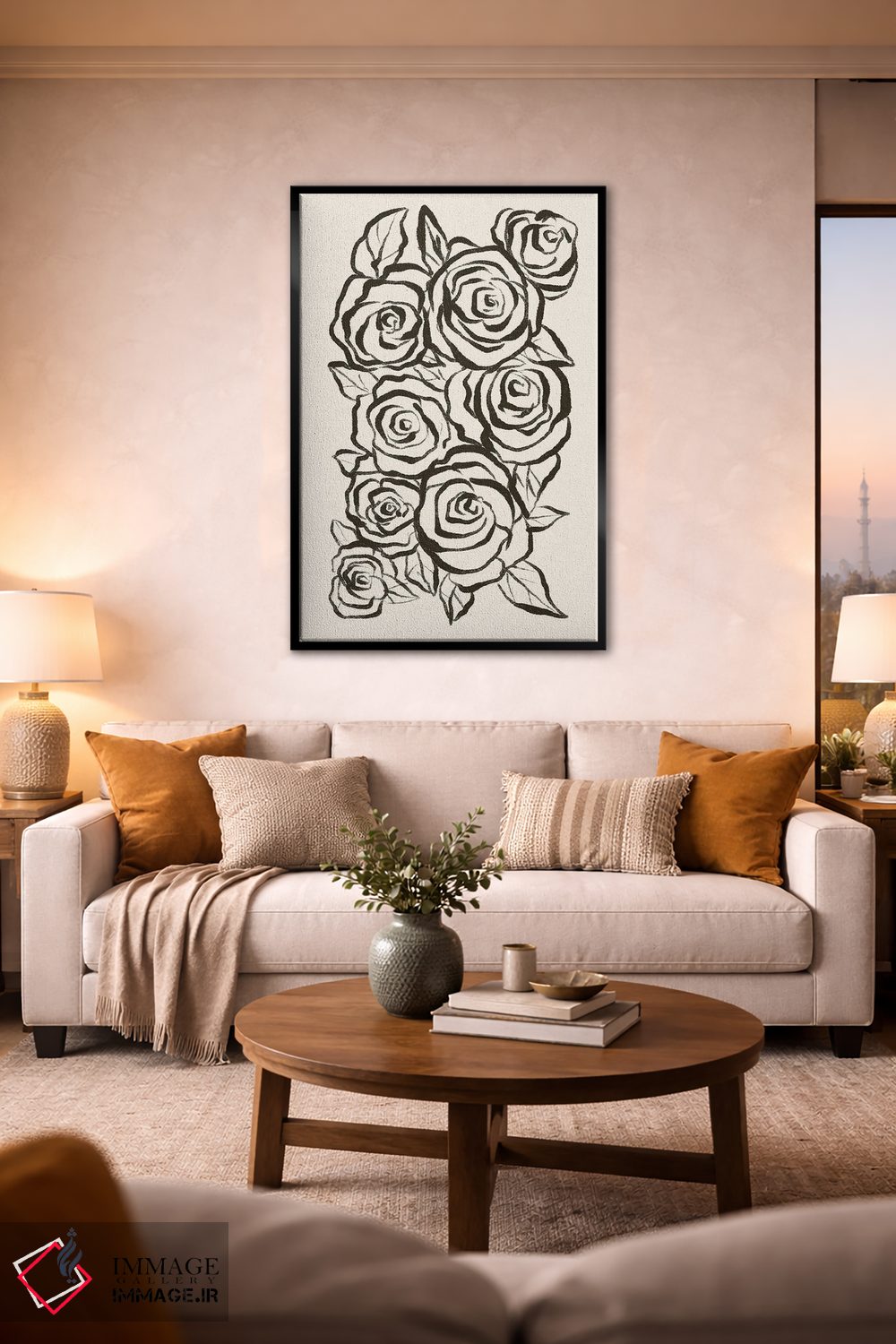 تابلو مینیمال "رزها" اثر مایک کوبو - D1B