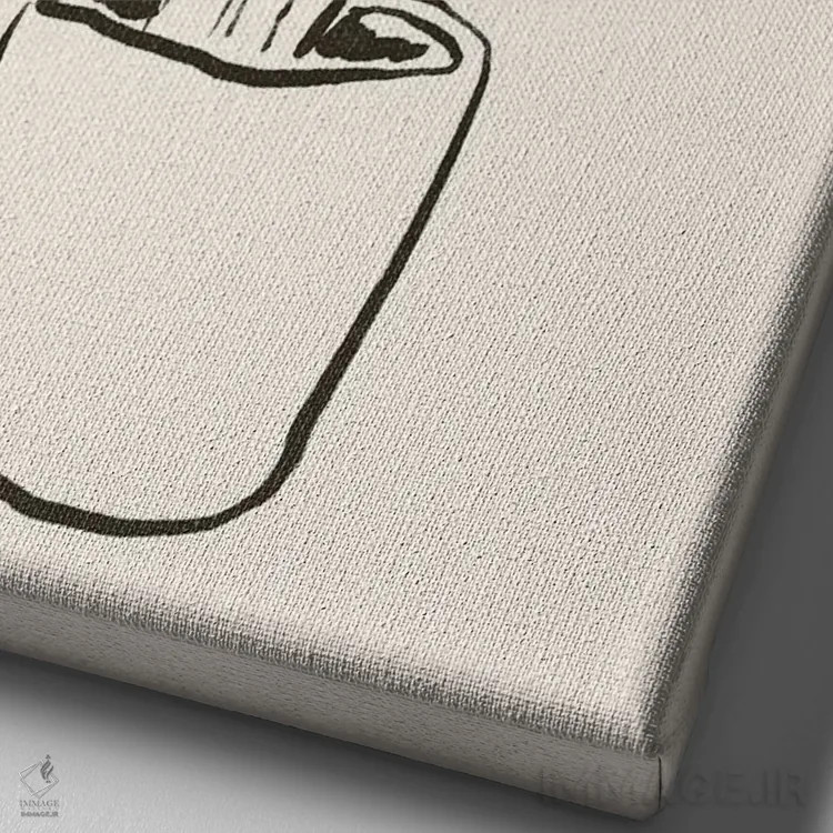 تابلو مینیمال "گلدان" اثر مایک کوبو - نمای نزدیک بافت بوم