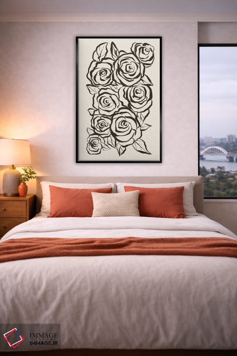 تابلو مینیمال "رزها" اثر مایک کوبو - D3B