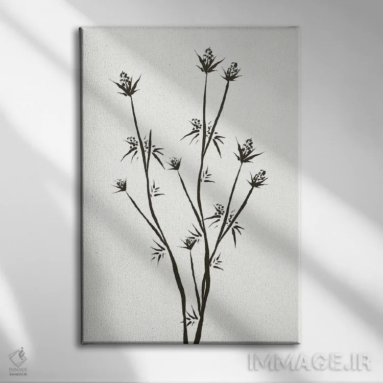 تابلو مینیمال "گل ها ۲" اثر مایک کوبو - نمای روبهرو روی دیوار