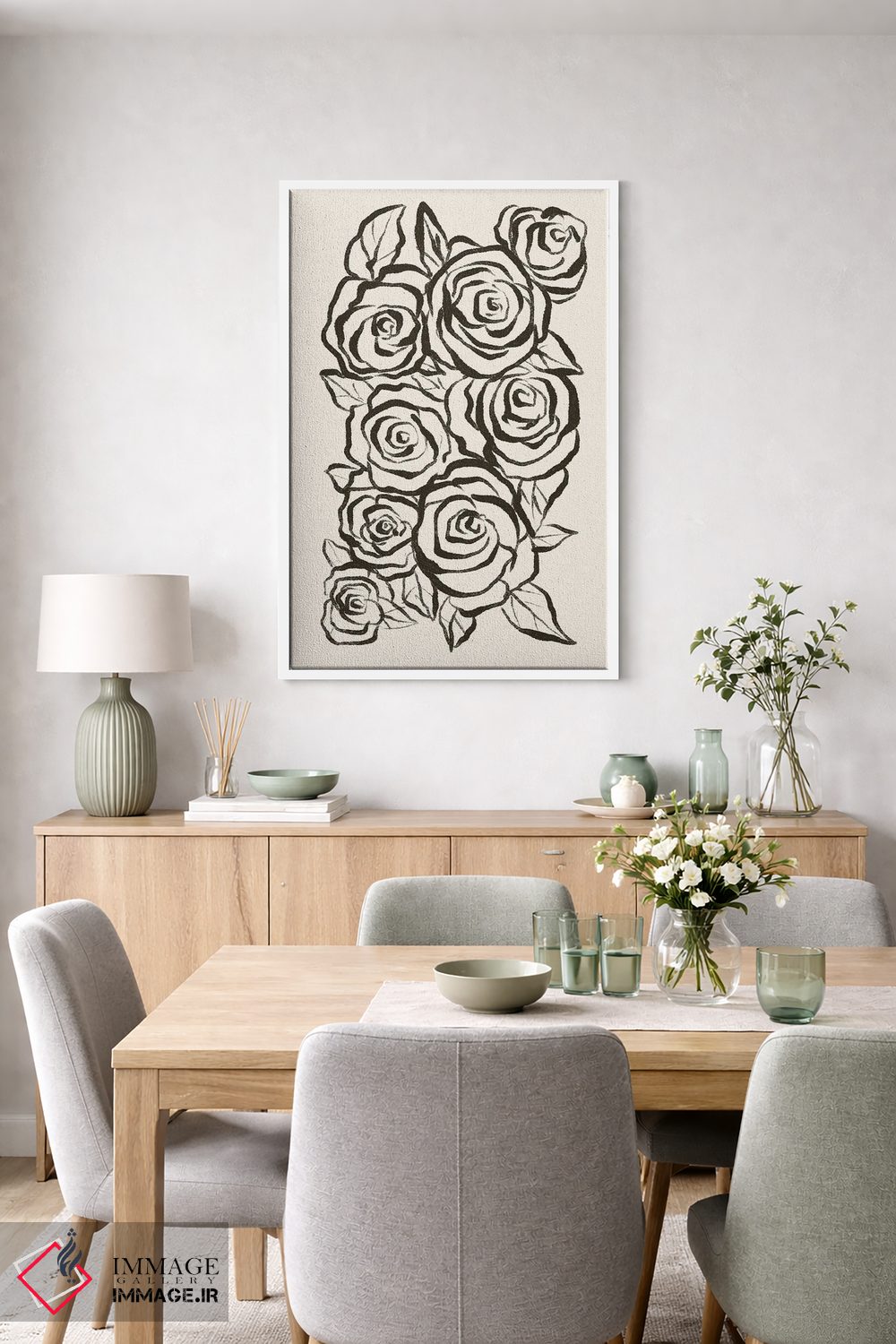 تابلو مینیمال "رزها" اثر مایک کوبو - D4W