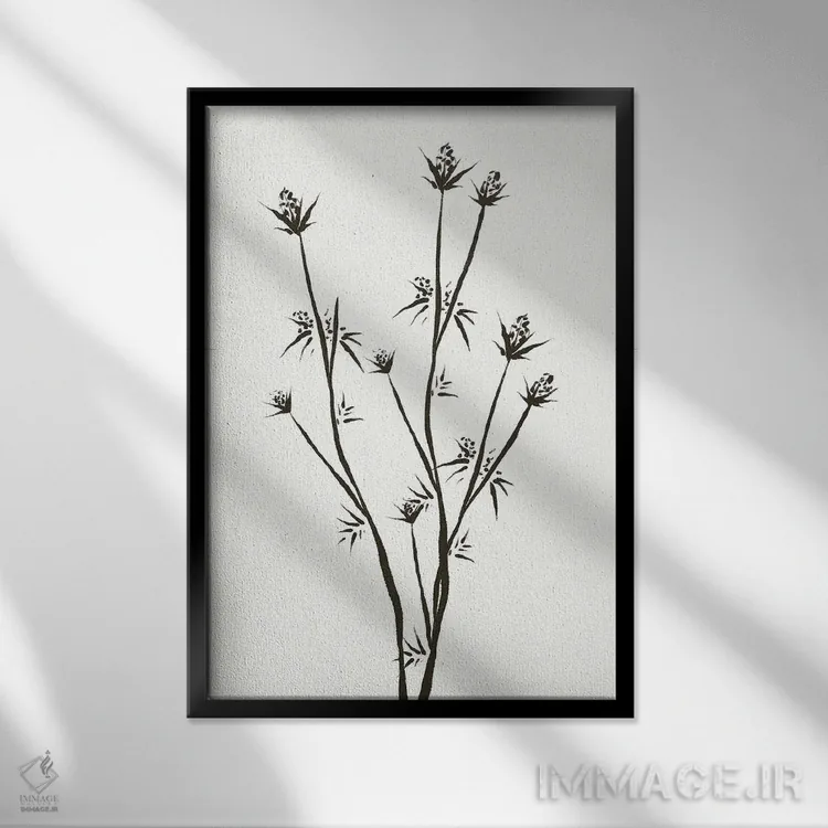 تابلو مینیمال "گل ها ۲" اثر مایک کوبو - نمای قابدار مشکی