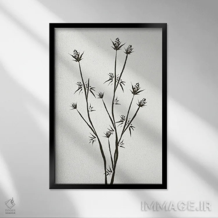 تابلو مینیمال "گل ها ۲" اثر مایک کوبو - نمای قابدار مشکی