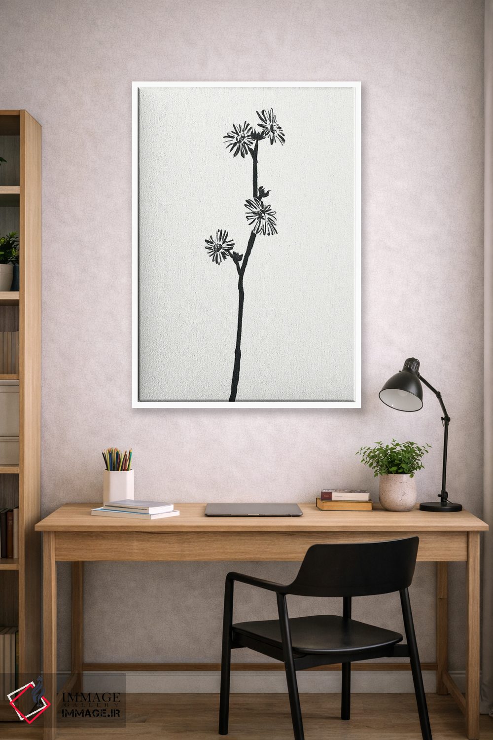 تابلو مینیمال "گل" اثر مایک کوبو - D1W