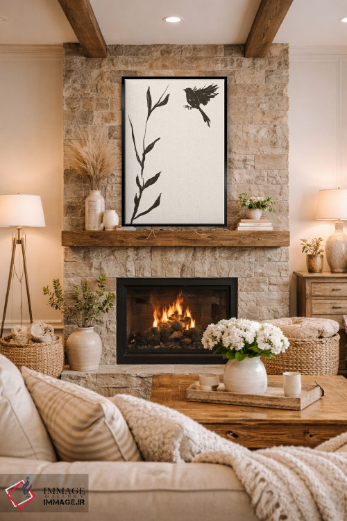 تابلو مینیمال "پرنده" اثر مایک کوبو - D2B