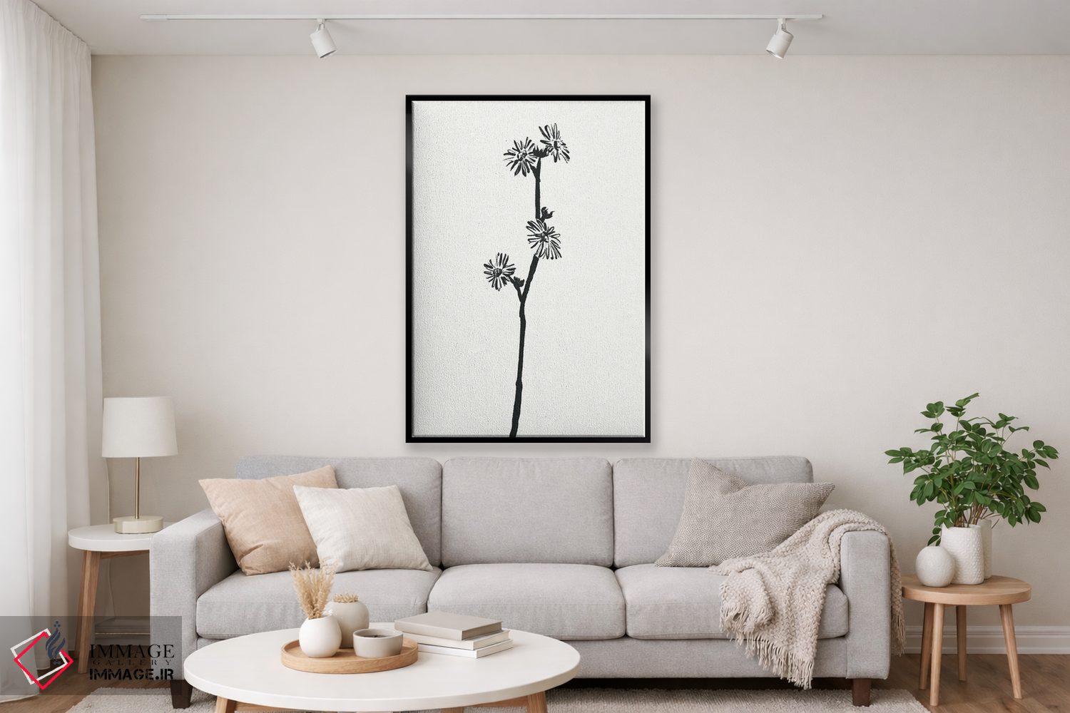 تابلو مینیمال "گل" اثر مایک کوبو - D2B