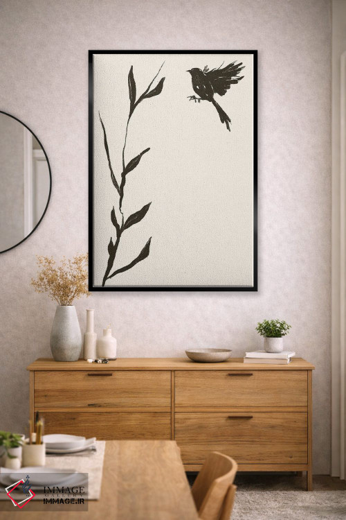 تابلو مینیمال "پرنده" اثر مایک کوبو - D3B