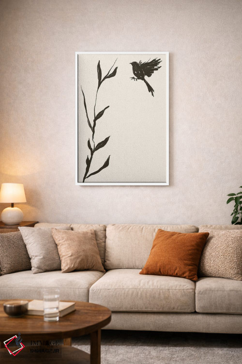 تابلو مینیمال "پرنده" اثر مایک کوبو - D5W