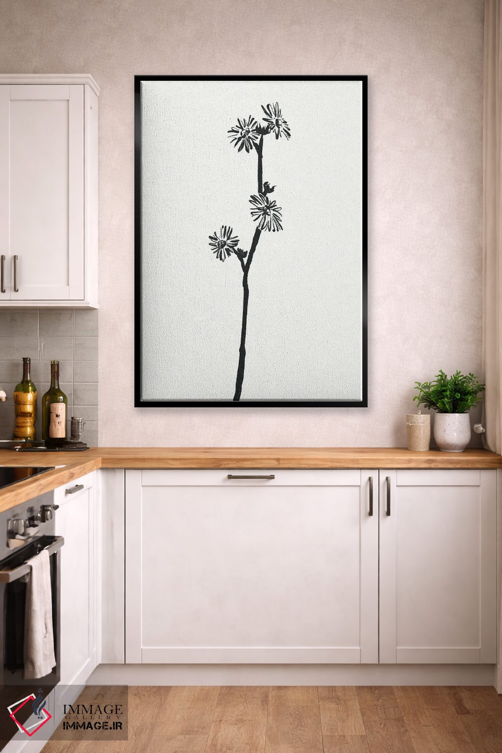 تابلو مینیمال "گل" اثر مایک کوبو - D4B