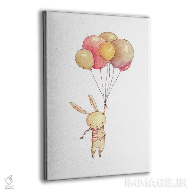 تابلو دکوراتیو "خرگوش پرنده" اثر مایک کوبو - نمای پرسپکتیو محصول