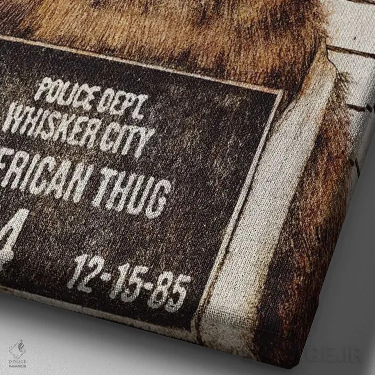 تابلو دکوراتیو "اشرار آمریکایی ۲" اثر مایک کوبو - نمای نزدیک بافت بوم