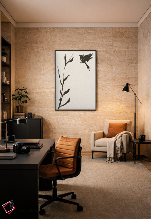 تابلو مینیمال "پرنده" اثر مایک کوبو - D6B