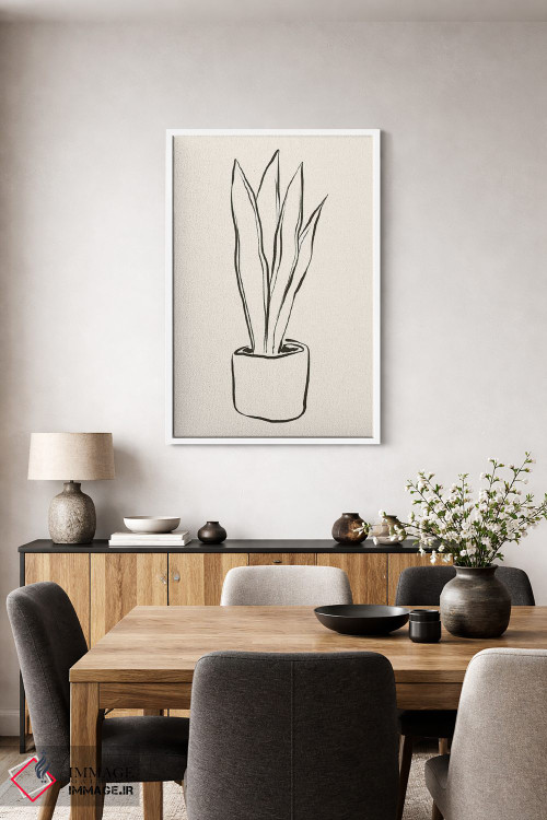 تابلو مینیمال "گلدان" اثر مایک کوبو - D2W