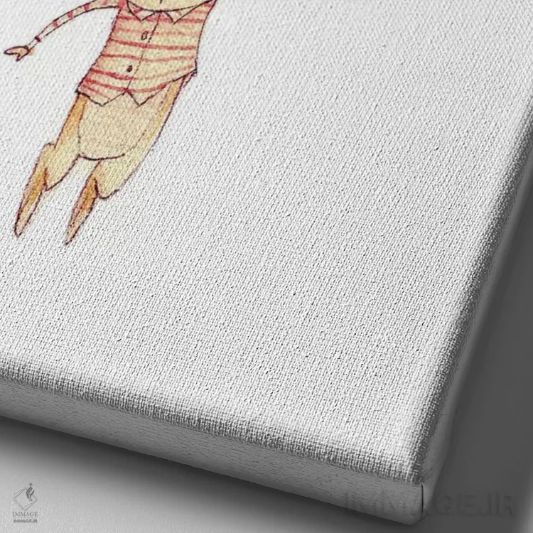 تابلو دکوراتیو "خرگوش پرنده" اثر مایک کوبو - نمای نزدیک بافت بوم