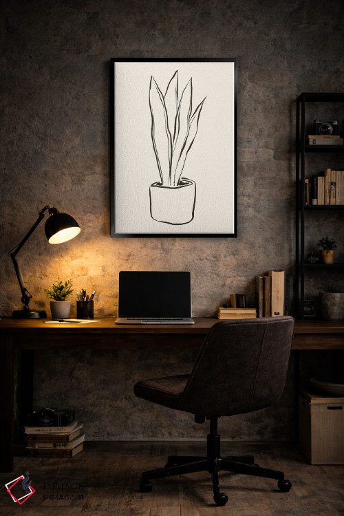 تابلو مینیمال "گلدان" اثر مایک کوبو - D6B