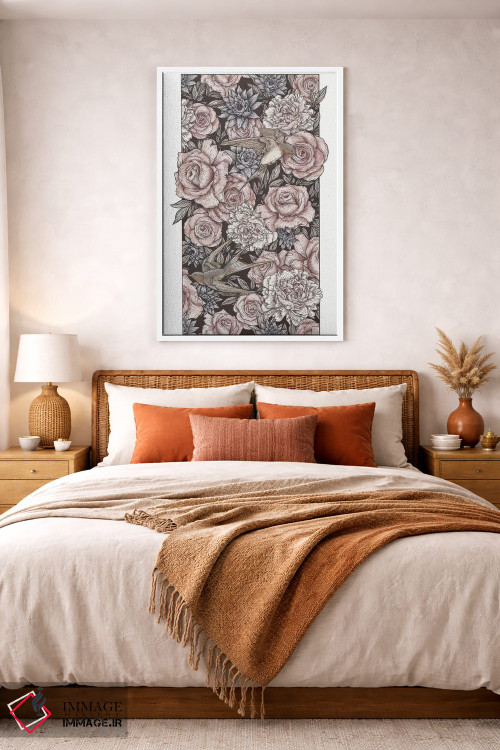 تابلو دکوراتیو "گل ها و پرستوها" اثر مایک کوبو - D2W