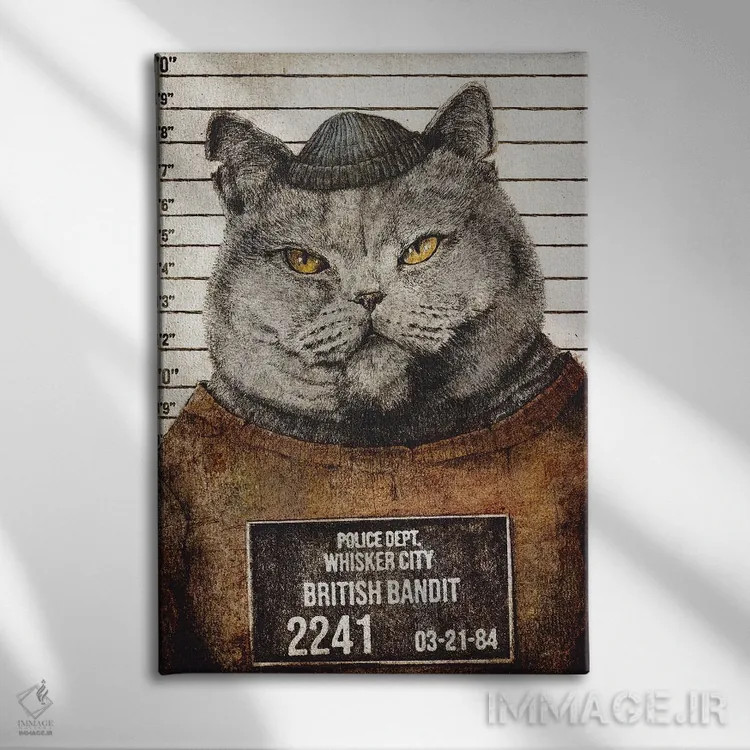 تابلو دکوراتیو "راهزن بریتانیایی" اثر مایک کوبو - نمای روبهرو روی دیوار