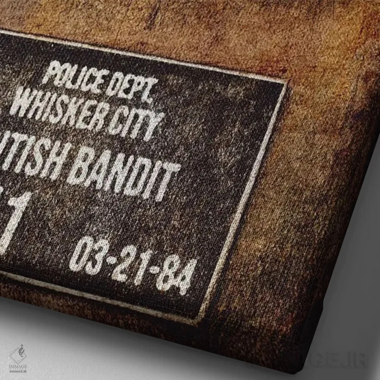 تابلو دکوراتیو "راهزن بریتانیایی" اثر مایک کوبو - نمای نزدیک بافت بوم