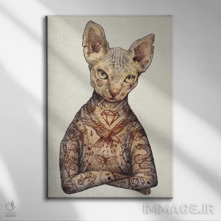 تابلو دکوراتیو "اسفنکس" اثر مایک کوبو - نمای روبهرو روی دیوار