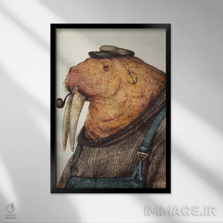 تابلو دکوراتیو "ندای ملوانان" اثر مایک کوبو - نمای قابدار مشکی