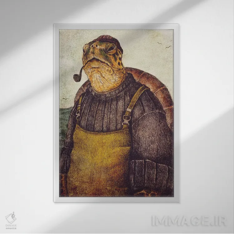 تابلو دکوراتیو "نگهدارنده فانوس ۲" اثر مایک کوبو - نمای قابدار سفید