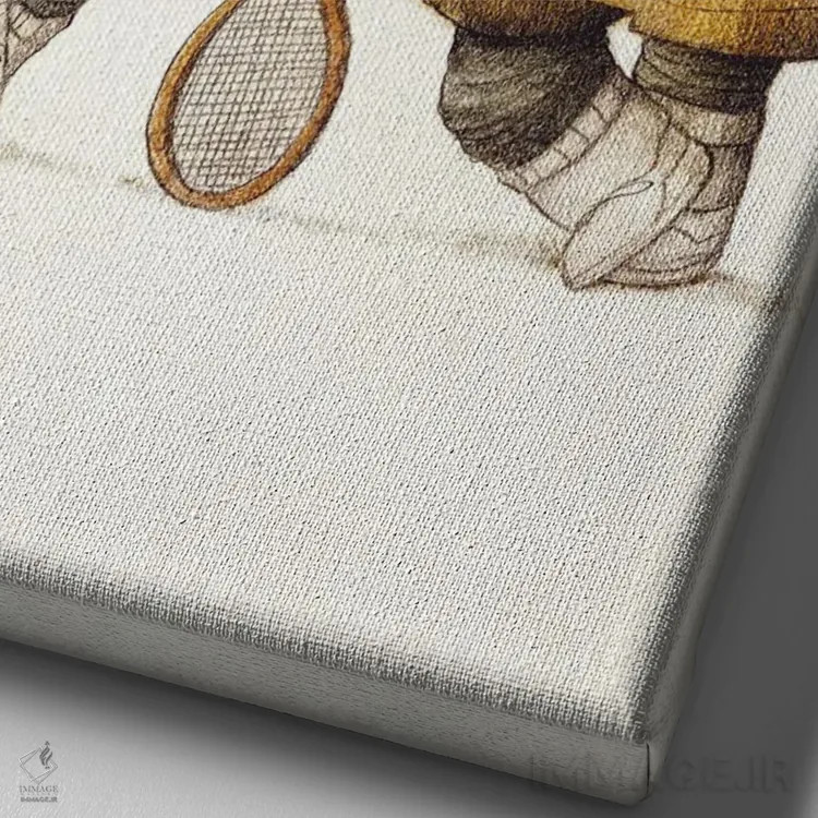 تابلو دکوراتیو "جنتلمن های دادگاه" اثر مایک کوبو - نمای نزدیک بافت بوم