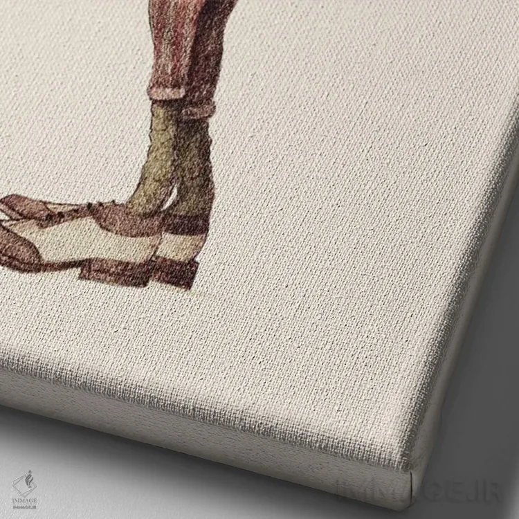 تابلو دکوراتیو "تاب قورباغه" اثر مایک کوبو - نمای نزدیک بافت بوم