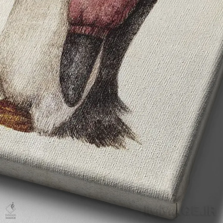 تابلو دکوراتیو "کاوشگر قطب شمال قرمز" اثر مایک کوبو - نمای نزدیک بافت بوم