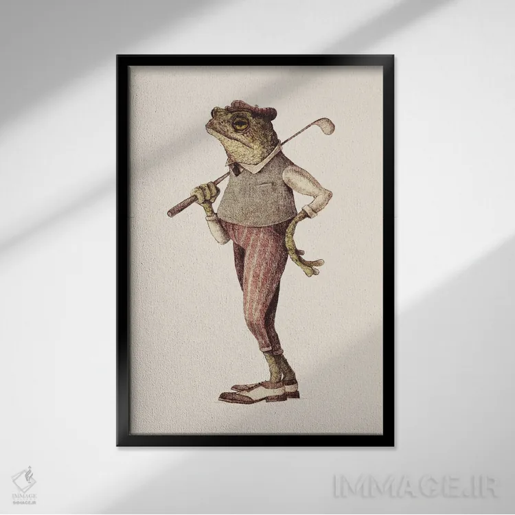 تابلو دکوراتیو "تاب قورباغه" اثر مایک کوبو - نمای قابدار مشکی