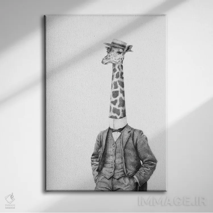 تابلو دکوراتیو "جنتلمن اشرافی" اثر مایک کوبو - نمای روبهرو روی دیوار