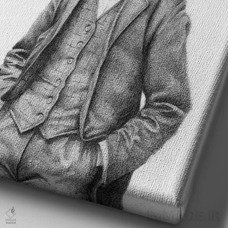 تابلو دکوراتیو "جنتلمن اشرافی" اثر مایک کوبو - نمای نزدیک بافت بوم