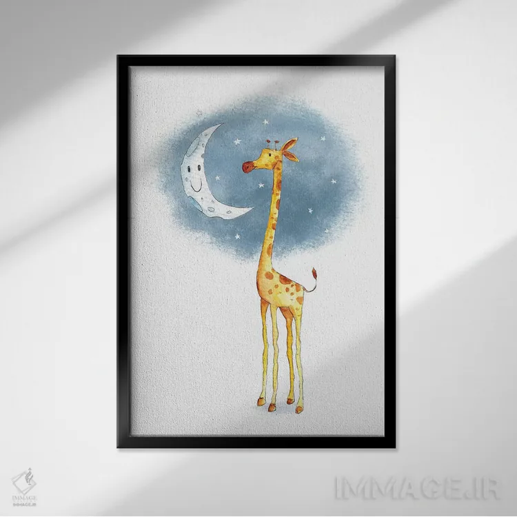 تابلو دکوراتیو "سلام ماه" اثر مایک کوبو - نمای قابدار مشکی