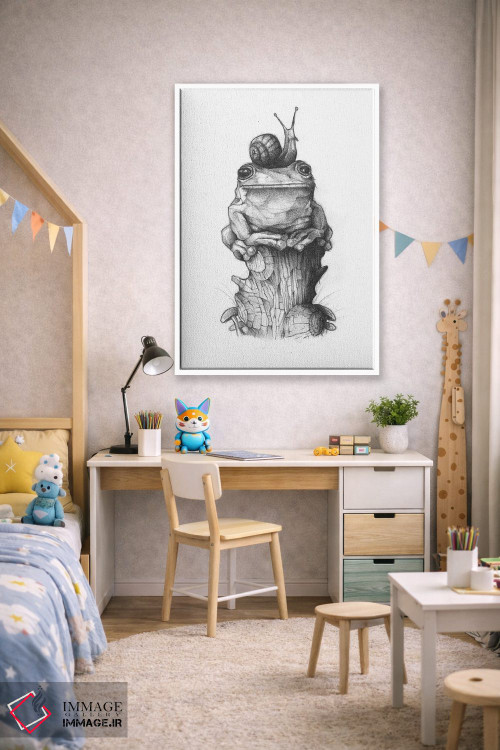تابلو دکوراتیو "قورباغه و حلزون ۲" اثر مایک کوبو - D1W