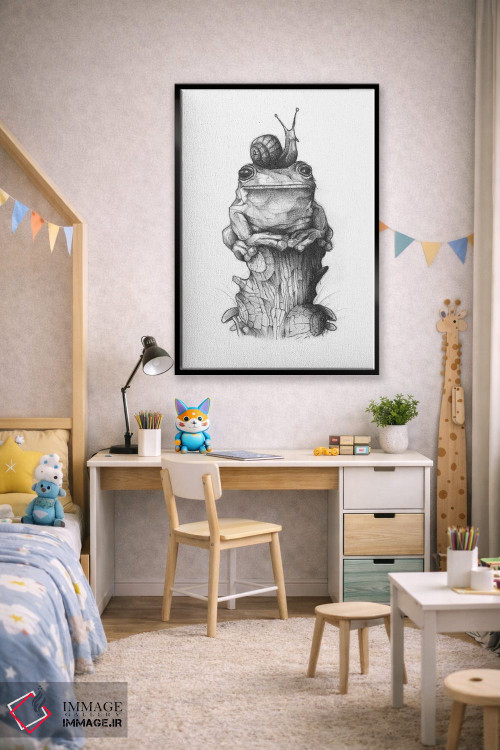 تابلو دکوراتیو "قورباغه و حلزون ۲" اثر مایک کوبو - D2B