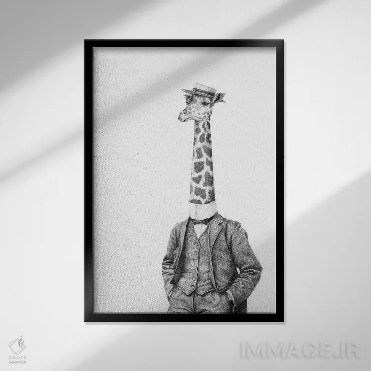 تابلو دکوراتیو "جنتلمن اشرافی" اثر مایک کوبو - نمای قابدار مشکی