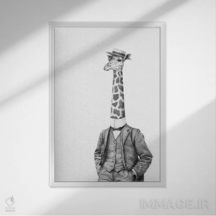 تابلو دکوراتیو "جنتلمن اشرافی" اثر مایک کوبو - نمای قابدار سفید