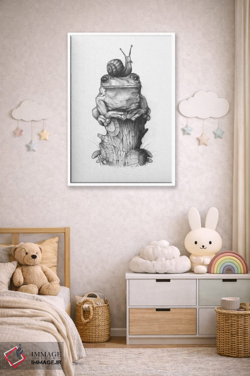 تابلو دکوراتیو "قورباغه و حلزون ۲" اثر مایک کوبو - D3W