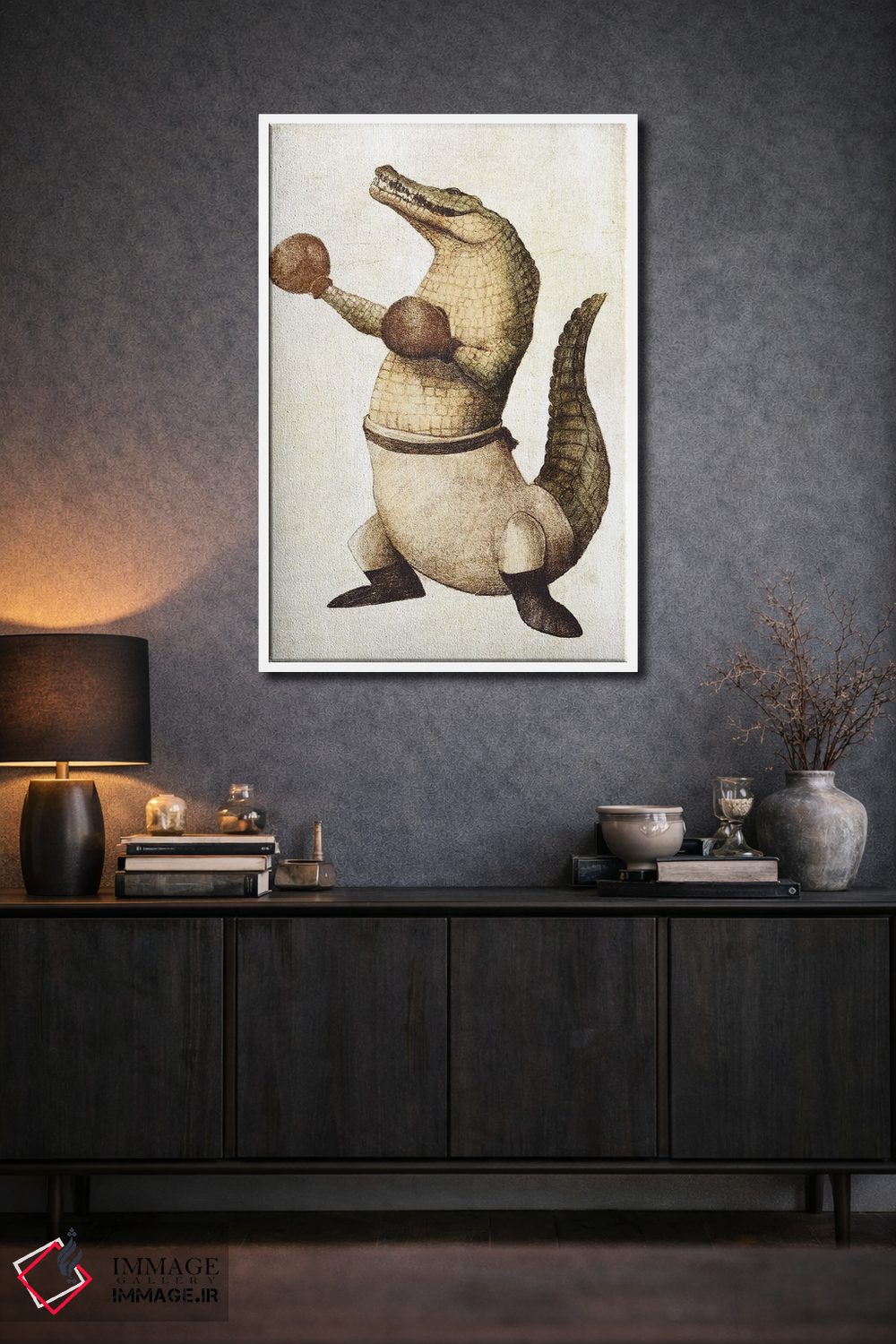 تابلو دکوراتیو "شکارچی مشت زن" اثر مایک کوبو - D2W