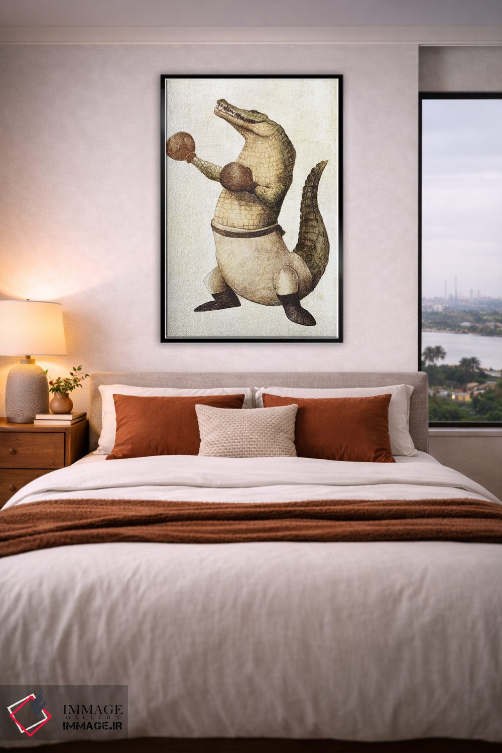 تابلو دکوراتیو "شکارچی مشت زن" اثر مایک کوبو - D5B