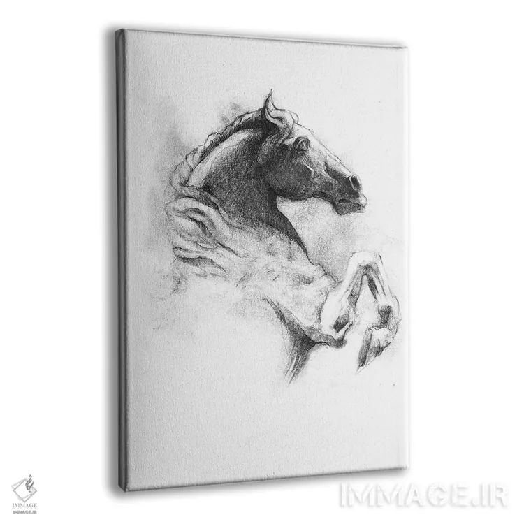 تابلو دکوراتیو "اسب ۴" اثر مایک کوبو - نمای پرسپکتیو محصول