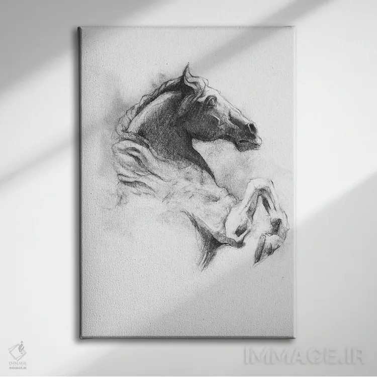 تابلو دکوراتیو "اسب ۴" اثر مایک کوبو - نمای روبهرو روی دیوار