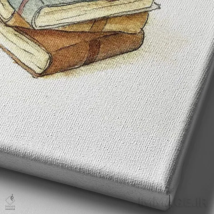 تابلو دکوراتیو "عاشق کتاب" اثر مایک کوبو - نمای نزدیک بافت بوم