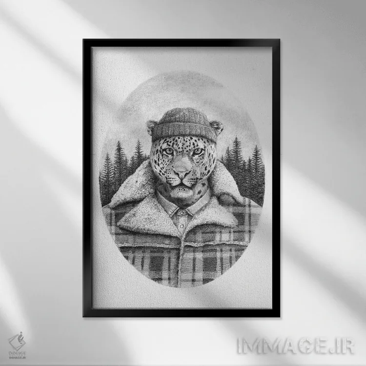 تابلو دکوراتیو "جنگلبان" اثر مایک کوبو - نمای قابدار مشکی