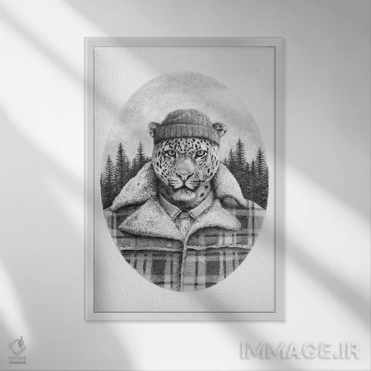 تابلو دکوراتیو "جنگلبان" اثر مایک کوبو - نمای قابدار سفید