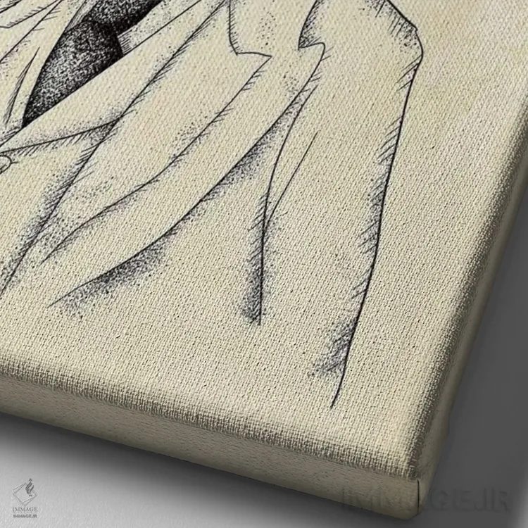 تابلو دکوراتیو "جنتلمن پیر" اثر مایک کوبو - نمای نزدیک بافت بوم